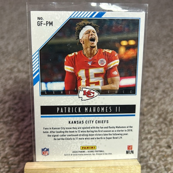 Patrick Mahomes NFL Panini Score #GF-PM Football Card Kansas City Chiefs - Picture 4 of 4